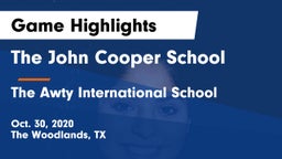 The John Cooper School vs The Awty International School Game Highlights - Oct. 30, 2020