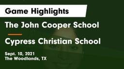 The John Cooper School vs Cypress Christian School Game Highlights - Sept. 10, 2021