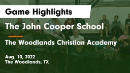 The John Cooper School vs The Woodlands Christian Academy  Game Highlights - Aug. 10, 2022