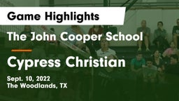 The John Cooper School vs Cypress Christian Game Highlights - Sept. 10, 2022