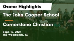 The John Cooper School vs Cornerstone Christian Game Highlights - Sept. 10, 2022
