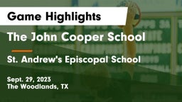 The John Cooper School vs St. Andrew's Episcopal School Game Highlights - Sept. 29, 2023