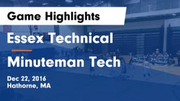 Essex Technical  vs Minuteman Tech Game Highlights - Dec 22, 2016