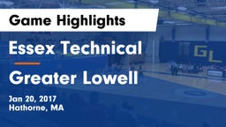 Essex Technical  vs Greater Lowell Game Highlights - Jan 20, 2017