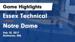 Essex Technical  vs Notre Dame Game Highlights - Feb 10, 2017