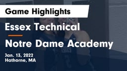 Essex Technical  vs Notre Dame Academy Game Highlights - Jan. 13, 2022