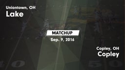 Matchup: Lake  vs. Copley  2016