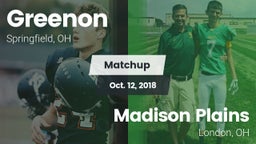 Matchup: Greenon  vs. Madison Plains  2018
