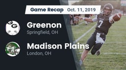 Recap: Greenon  vs. Madison Plains  2019