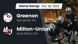 Recap: Greenon  vs. Milton-Union  2022