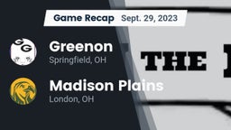 Recap: Greenon  vs. Madison Plains  2023