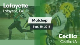 Matchup: Lafayette High vs. Cecilia  2016