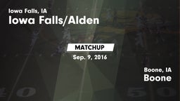Matchup: Iowa Falls/Alde vs. Boone  2016