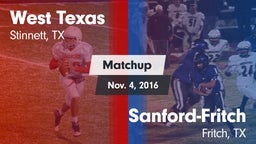 Matchup: West Texas High vs. Sanford-Fritch  2016
