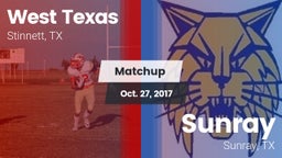 Matchup: West Texas High vs. Sunray  2016