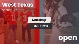 Matchup: West Texas High vs. open 2018