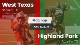 Matchup: West Texas High vs. Highland Park  2018