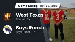 Recap: West Texas  vs. Boys Ranch  2018
