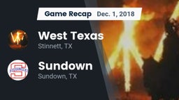 Recap: West Texas  vs. Sundown  2018