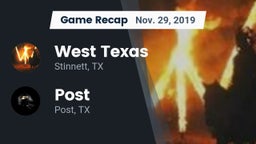 Recap: West Texas  vs. Post  2019