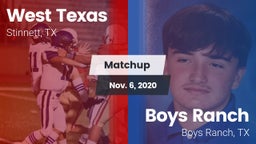 Matchup: West Texas High vs. Boys Ranch  2020