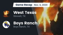 Recap: West Texas  vs. Boys Ranch  2020