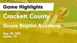 Crockett County  vs Grace Baptist Academy  Game Highlights - Aug. 20, 2022