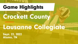 Crockett County  vs Lausanne Collegiate  Game Highlights - Sept. 22, 2022