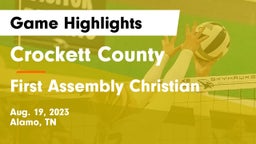 Crockett County  vs First Assembly Christian  Game Highlights - Aug. 19, 2023