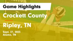 Crockett County  vs Ripley, TN Game Highlights - Sept. 27, 2023