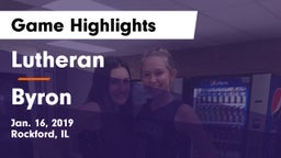 Lutheran  vs Byron  Game Highlights - Jan. 16, 2019