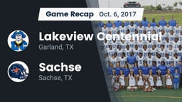 Recap: Lakeview Centennial  vs. Sachse  2017