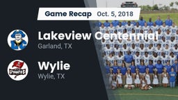 Recap: Lakeview Centennial  vs. Wylie  2018