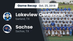 Recap: Lakeview Centennial  vs. Sachse  2018