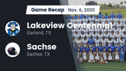 Recap: Lakeview Centennial  vs. Sachse  2020