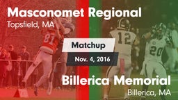 Matchup: Masconomet Regional vs. Billerica Memorial  2016