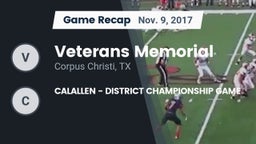 Recap: Veterans Memorial vs. CALALLEN - DISTRICT CHAMPIONSHIP GAME 2017