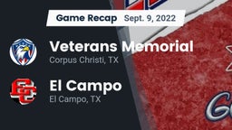 Recap: Veterans Memorial  vs. El Campo  2022