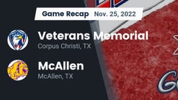 Recap: Veterans Memorial  vs. McAllen  2022