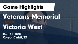 Veterans Memorial  vs Victoria West  Game Highlights - Dec. 21, 2018