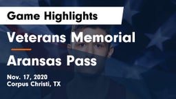 Veterans Memorial  vs Aransas Pass  Game Highlights - Nov. 17, 2020