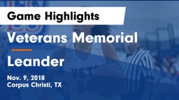 Veterans Memorial  vs Leander  Game Highlights - Nov. 9, 2018