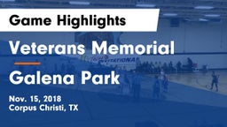 Veterans Memorial  vs Galena Park Game Highlights - Nov. 15, 2018