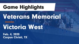 Veterans Memorial  vs Victoria West  Game Highlights - Feb. 4, 2020