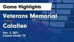 Veterans Memorial  vs Calallen  Game Highlights - Dec. 2, 2021