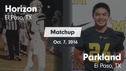 Matchup: Horizon  vs. Parkland  2016