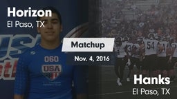 Matchup: Horizon  vs. Hanks  2016