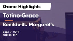 Totino-Grace  vs Benilde-St. Margaret's  Game Highlights - Sept. 7, 2019