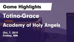 Totino-Grace  vs Academy of Holy Angels  Game Highlights - Oct. 7, 2019