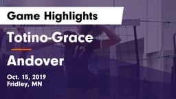 Totino-Grace  vs Andover Game Highlights - Oct. 15, 2019
